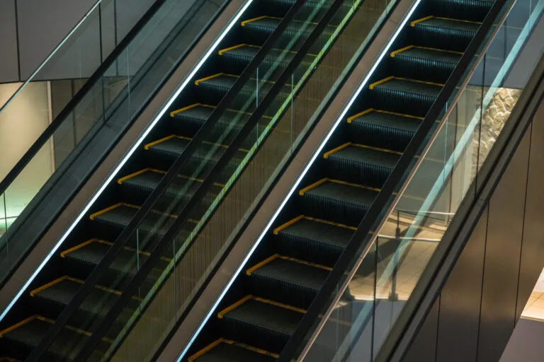 Escalator in a building